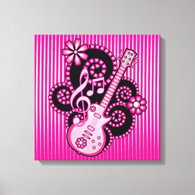 Girlie Guitar Canvas Print (Front)