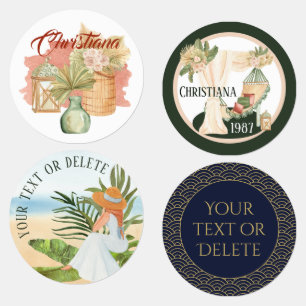 Girlie pastel Boho and Masculine blue custom text