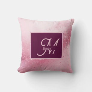 Girlie Pink Feminine abstract marble Sparkle Dust Cushion