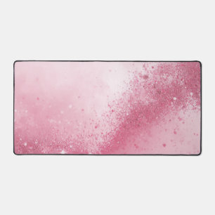 Girlie Pink Feminine abstract Sparkle Dust  Desk Mat