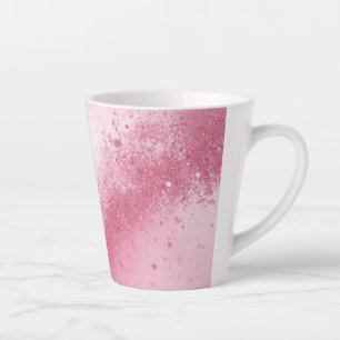 Girlie Pink Feminine abstract Sparkle Dust Latte Mug