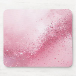 Girlie Pink Feminine abstract Sparkle Dust Mouse Mat