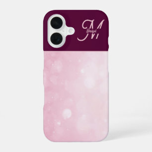 Girlie Pink Feminine Glitter Abstract gradient  iPhone 16 Case