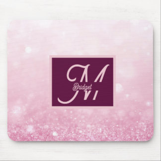 Girlie Pink Feminine Glitter Abstract gradient  Mouse Mat