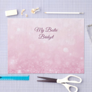 Girlie Pink Feminine Glitter Abstract gradient Tissue Paper