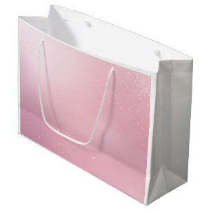 Girlie Pink Feminine Soft Sparkle Ombre Large Gift Bag