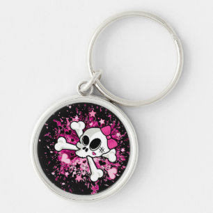 Girlie Skull Key Ring