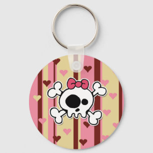 girlie skull key ring