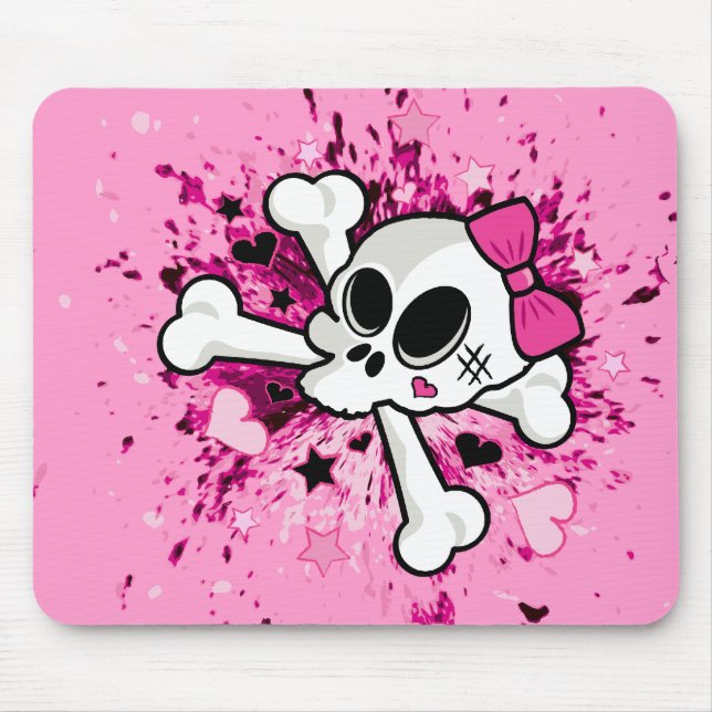 Girlie Skull Mouse Mat (Front)