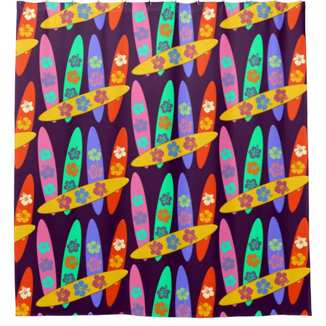 Girlie Surfboards Shower Curtain (Front)
