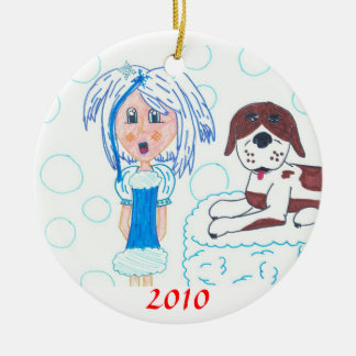 GirlInBlue-StBernard, 2010 Ceramic Tree Decoration