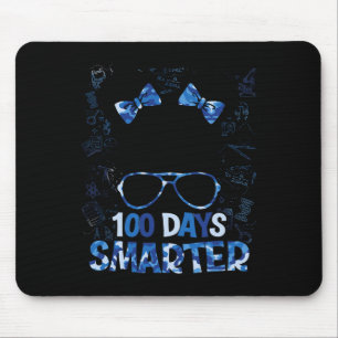 Girls 100 Days Smarter Messy Bun Hair 100th Day Of Mouse Mat