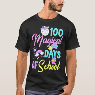 Girls 100 Magical Days Of School Unicorn Magic 100 T-Shirt