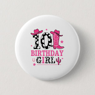 Girls 10th Birthday Kids Cowgirl Birthday Decor Pa 6 Cm Round Badge