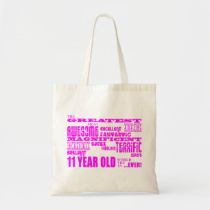 Girls 11th Birthdays : Pink Greatest 11 Year Old Tote Bag