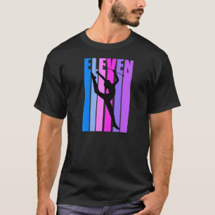 Girls 11th Rhythmic Gymnastics Birthday Pink Baton T-Shirt