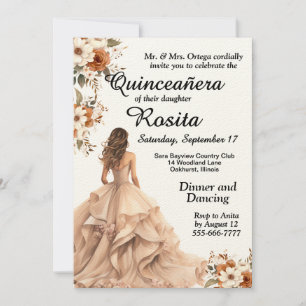 Girls 15th Birthday Elegant Quinceanera invitation
