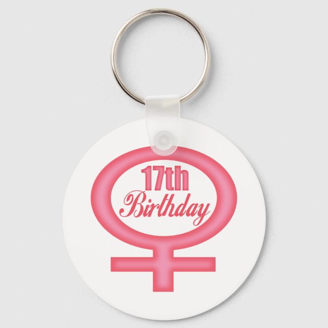 Girls 17th Birthday Gifts Key Ring (Front)