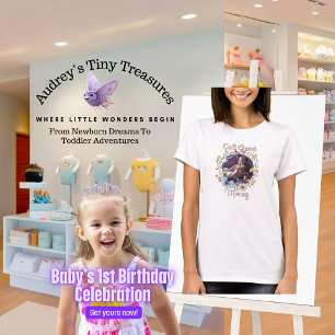 Girl's 1st Birthday Spring Butterfly  T-Shirt