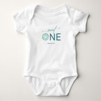 Girl's 1st Birthday Sweet One Teal Doughnut