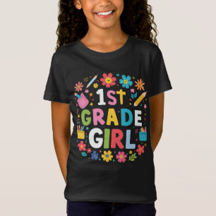 Girls 1st Grade Girl First Grade Back To School T-Shirt