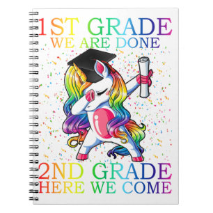 Girls 1st Grade Graduation Magical Unicorn Gift Notebook