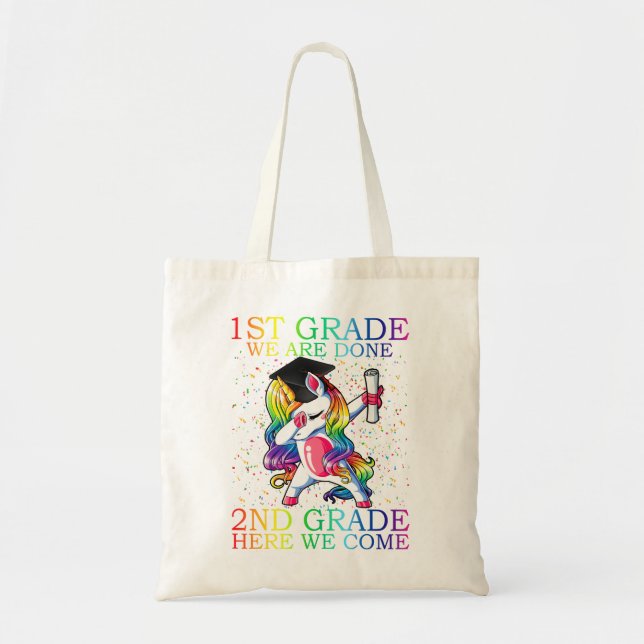 Girls 1st Grade  Graduation Magical Unicorn Gift Tote Bag (Front)