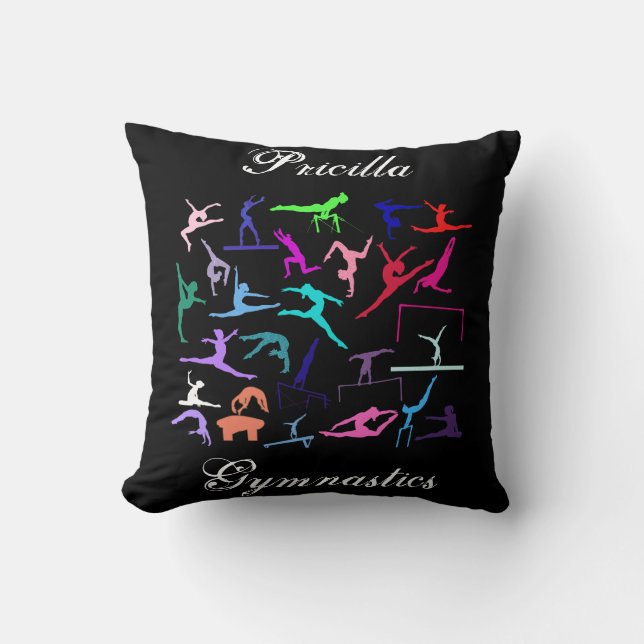 Girls 25 Gymnastics Poses Personalised   Cushion (Front)