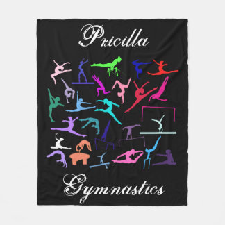 Girls 25 Gymnastics Poses Personalised Fleece Blanket