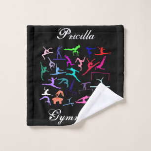 Girls 25 Gymnastics Poses Personalised  Wash Cloth