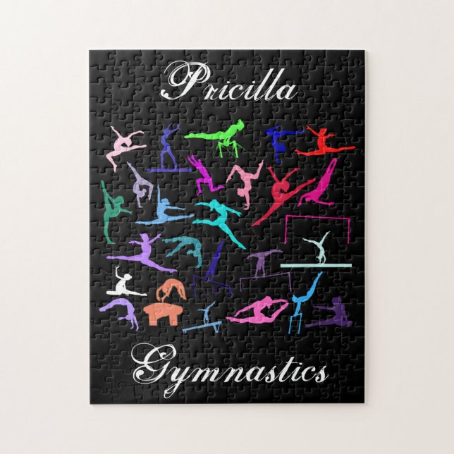 Girls 25 Gymnastics Poses Personalized  Jigsaw Puzzle (Vertical)