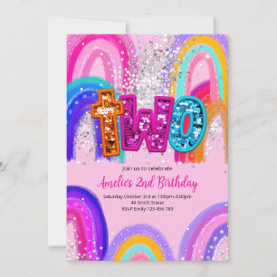 Girls 2nd Birthday Invitation