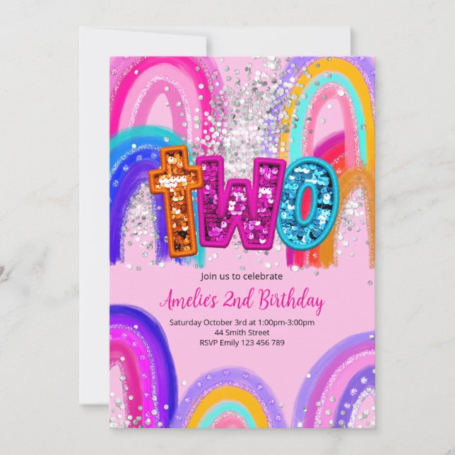 Girls 2nd Birthday Invitation (Front)