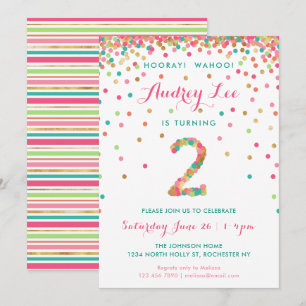 Girls 2nd Birthday Invitation birthday party