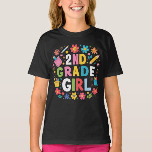 Girls 2nd Grade Girl Second Grade Back To School T-Shirt