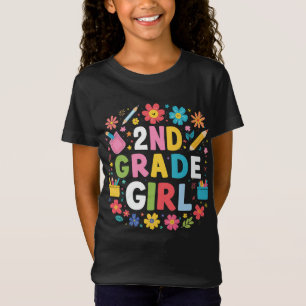 Girls 2nd Grade Girl Second Grade Back To School T-Shirt