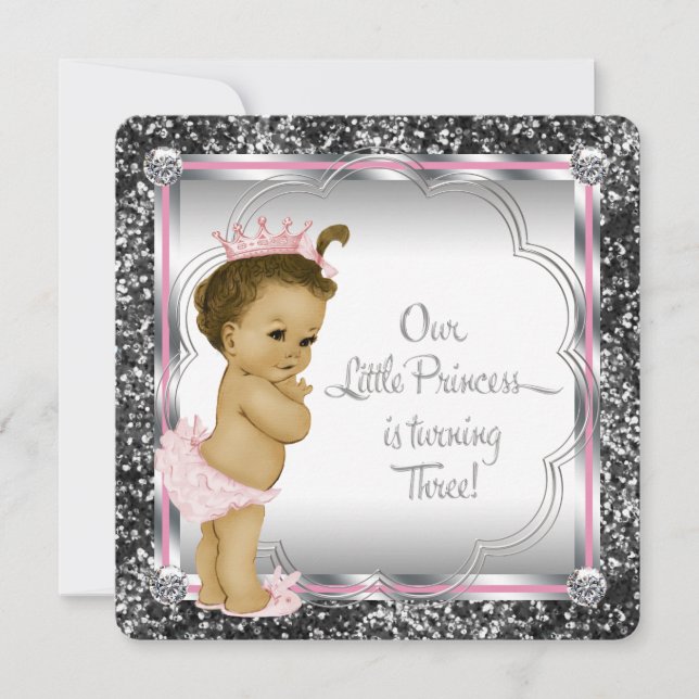 Girls 3rd Birthday Party Invitation (Front)