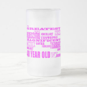 Girls 40th Birthdays Pink : Greatest Forty Frosted Glass Beer Mug