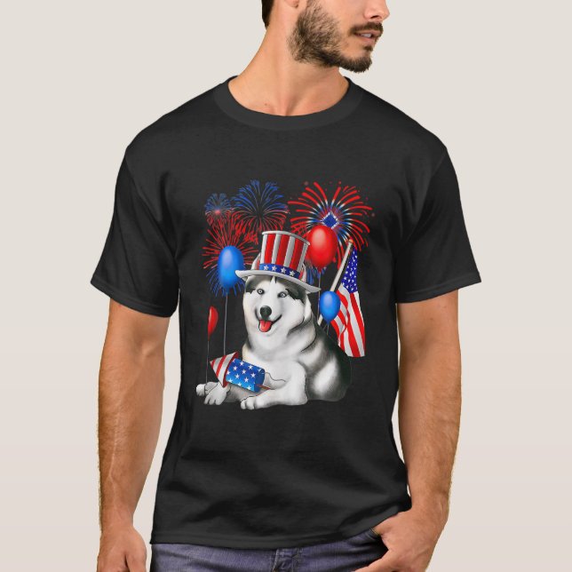 Girls 4Th July Womens Summer Outfit American Flag T-Shirt (Front)