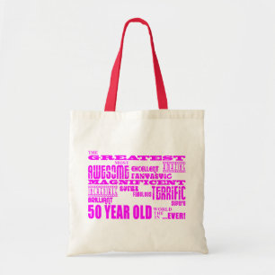 Girls 50th Birthdays Pink : Greatest Fifty Tote Bag