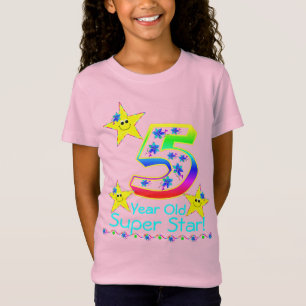 Girls 5 Year Old Super Star Shirt
