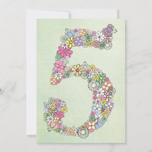 Girls 5th Birthday Party Custom Invite Invitation