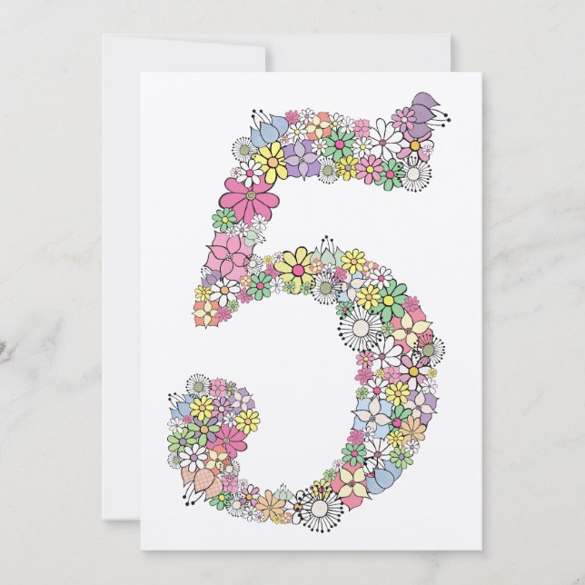 Girls 5th Birthday Party Custom Invite Invitation (Front)