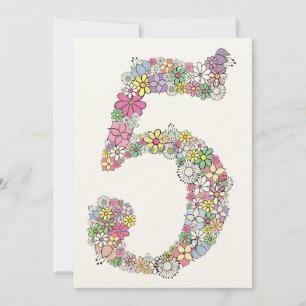 Girls 5th Birthday Party Custom Invite Invitation