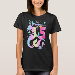 Girls 5th Birthday This Mermaid Is 5 Years Old Kid T-Shirt