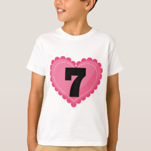 Girls 7th Birthday Heart T-Shirt