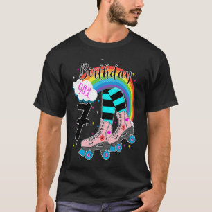 Girls 7th Birthday Roller Skates Birthday Family P T-Shirt