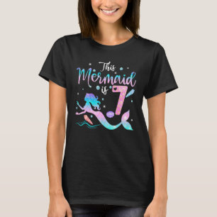Girls 7th Birthday This Mermaid Is 7 Years Old Cos T-Shirt