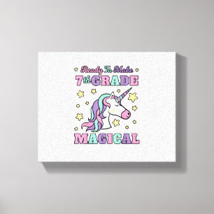 Girls 7th Grade Back To School Magical Unicorn Gif Canvas Print