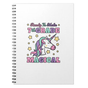 Girls 7th Grade Back To School Magical Unicorn Gif Notebook